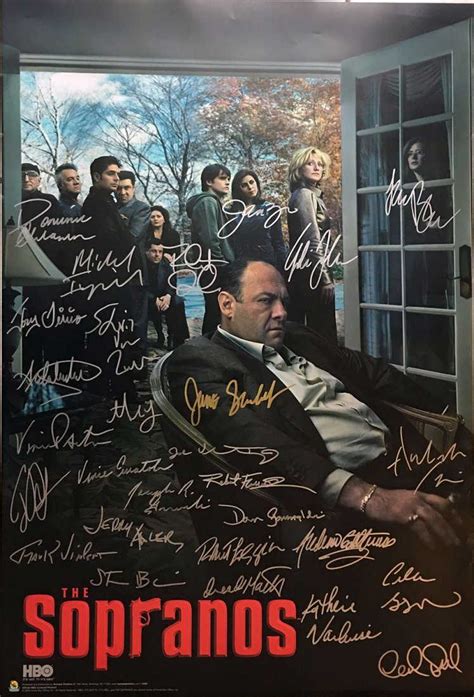 sopranos autographed poster|sopranos tv show posters.